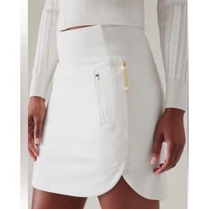 EUC Athleta Fairway Golf SKORT 16" Stretch Pull On Skort Shorts Women WHITE S